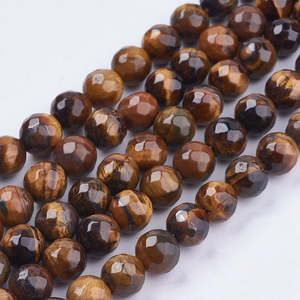 Wholesale Natural <b>Tiger</b> <b>Eye</b> Round Bead Strands Faceted 8mm for Jewelry Making DIY <b>Bracelet</b> Necklace Earrings Beadsnfashion - Product Image 1