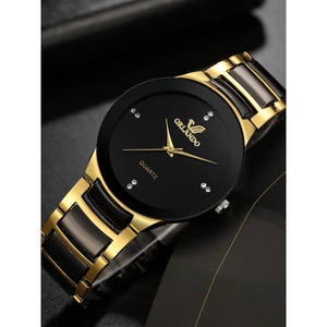 Reloj de Lujo para Hombre en Oferta, Esfera Negra, Caja de Acero, Movimiento de Cuarzo, Fase Lunar, Reserva de Energía, Características de Reloj de Lujo OEM - Product Image 5