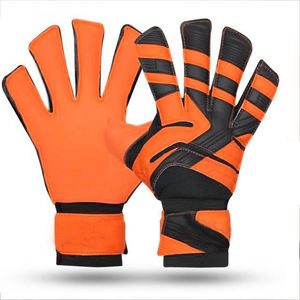 Guantes de Portero COSH Naranja y Negro de Corte Plano, Alta Adherencia, Cierre de Velcro, Diseño de Espalda Rayada para Deportes Unisex - Product Image 1
