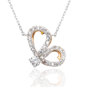 Calista Jewelry Colgante de mariposa de oro de 18 quilates con corte brillante Zirconia cúbica Cadena de eslabones de plata chapada en rodio para regalo de boda - Product Image 1