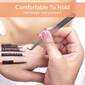 Pinzas para Extensión de Pestañas Reeax Enterprises RE-1008, 100% Calidad, Acero Inoxidable, Punta Redonda, Pestañas 3D Precisas - Product Image 6