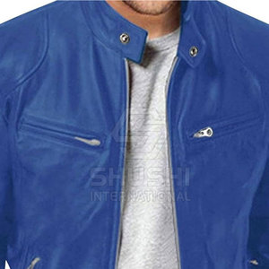Chaqueta de Cuero para Hombre, Resistente al Viento, con Logotipo Frontal, Alta Calidad, Talla Personalizada, Servicio OEM, Ecológica y Transpirable - Product Image 5
