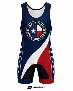 SINGLET DE LUCHA SINEWY para Hombre, Sublimado Personalizado, Diseño del Club Austin Texas, Ajustado, Transpirable, de Spandex y Poliéster - Product Image 5