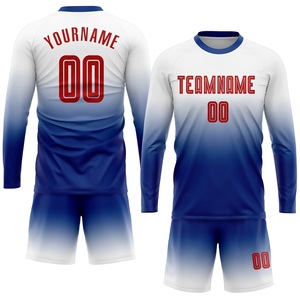 Conjunto de Uniforme de Fútbol Personalizado para Hombre, Manga Larga, Transpirable, Jersey y Pantalones Cortos, Fabricante de Equipaciones de Fútbol por Sublimación OEM - Product Image 1