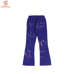Pantalones de chándal acampanados informales de alta calidad personalizados para hombre, pantalones de chándal apilados con cintura elástica para hombre - Product Image 2