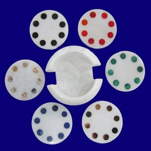 Sous-verres de Terrier écossais en marbre et laiton Cadeau de promotion de sous-verre en céramique vierge de style nouveau - Product Image 3