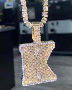 Pendentif personnalisé en argent sterling 925, diamant moissanite taille brillant de luxe, bijoux glacés, fabrication artisanale, personnalisé IGI/EGL - Product Image 6