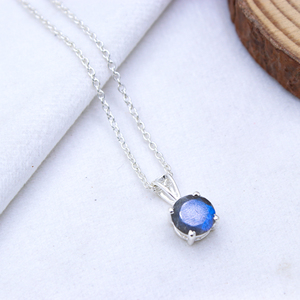 Excellent Quality Natural Labradorite Cut Gemstone Prong Set 925 <b>Silver</b> Gold Plated Classic IGI Certified Pendant <b>Necklace</b> Gift - Product Image 1