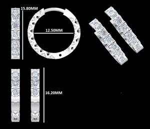 Boucles d'oreilles créoles en or blanc massif 10 carats avec diamant de laboratoire rond de 1,60 carat, cadeau d'anniversaire pour femme, bijoux en or blanc - Product Image 6