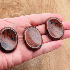 Pierres d'inquiétude en obsidienne acajou faites à la main pierres de poche en cristal naturel pour la méditation de guérison et le soulagement du Stress-approvisionnement en gros - Product Image 5