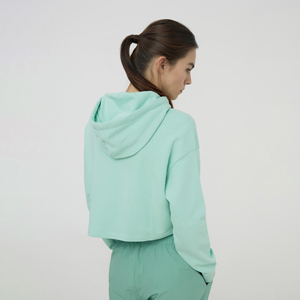 Pull 100% coton personnalisé pour les femmes Acid Wash Vintage doublé capuche décontracté court à capuche avant Logo hiver - Product Image 2