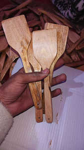 Ustensiles de cuisine en bois massif en bois de hêtre Outils en agate Spatule et cuillères en bois antiadhésives pour la cuisine Ustensiles de cuisine en bois poli - Product Image 3