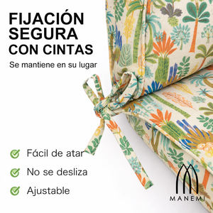 Garden Chair <b>Cushions</b> 120x55x8cm Comfortable Outdoor Pillows & <b>Cushions</b> Lightly Water Repellent Fastening Straps Foam Filling - Product Image 5