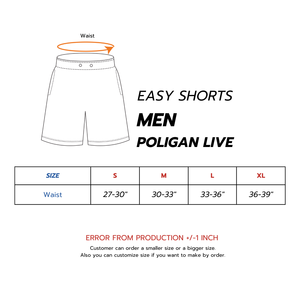 Poligan Live Easy Shorts Hombres Peach Cotton 100% Soft Touch PLB001 Pantalones cortos para hombres Best Seller de la fábrica de Tailandia - Product Image 5