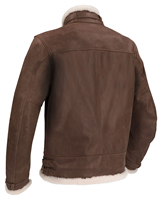 Chaqueta de Piloto para Hombre de Lona y Cuero de Pescado 2024, Transpirable, con Forro de Piel de Oveja Genuina, Estilo Casual de Invierno, con Cremallera y Efecto Lavado