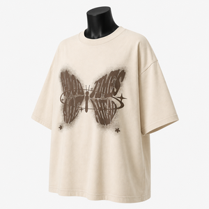 Camiseta Oversize para Mujer, de Algodón, Corte Holgado, Cuello Redondo, Manga Corta, Diseño con Letras Estampadas, para Todas las Temporadas, Estilo Casual - Product Image 3