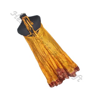 Robe longue en soie pour femmes, Style bohème Vintage, sans manches, robe traditionnelle Simple - Product Image 2