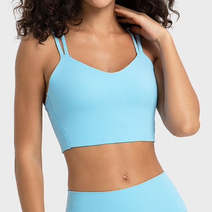 Nouveau soutien-gorge de sport pour femme à maintien élevé, personnalisable avec logo avant, couleurs variées, respirant, en Spandex/Nylon, service OEM, pour la gym, le fitness et la course à pied - Product Image 4
