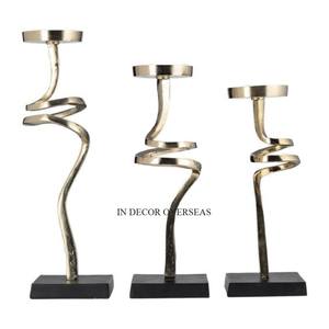 ที่วางเทียนโลหะเคลือบด้วยผงสีดำฐานทรงกลมสำหรับเคลือบทองเกรดสูง - Product Image 2