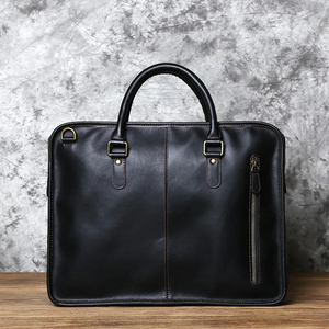Classic Genuine Leather Laptop Messenger with Crossbody Strap Protective Portable Durable Office Use - Product Image 4
