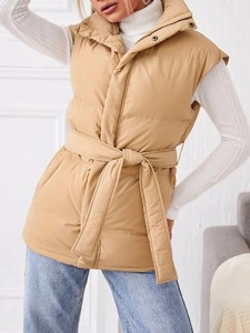 Chaleco acolchado de Invierno para mujer de alta calidad con cuello levantado, nuevo estilo, chaleco acolchado tejido con logotipo personalizado transpirable y a la moda - Product Image 5