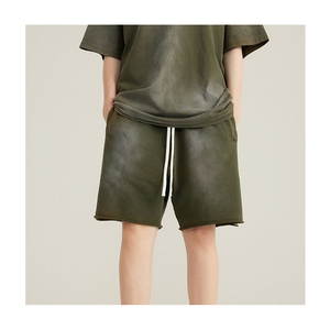 Shorts de course décontractés vintage en coton 100% de haute qualité, taille élastique personnalisée, coupe décontractée pour homme, taille mi-haute, uni - Product Image 4