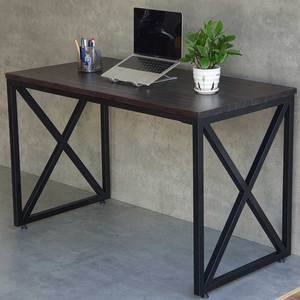 HBMN035 120x60cm Acacia Wood PC <b>Desk</b> with X-Shaped Iron Legs Simple Minimalist Style Office <b>Desk</b> for Hotels <b>Folding</b> Feature - Product Image 5