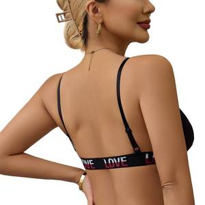 เสื้อชั้นในปิดด้านหน้าสำหรับผู้หญิงบราดันทรงตัวอักษร BH บราห่วงทรงสามเหลี่ยมรูปถ้วยทรงวีลึกสำหรับอุตสาหกรรมขนาดใหญ่ - Product Image 4