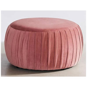 Pouf en velours de polyester, tabouret ottoman pour salon, chambre à coucher, utilisation de mariage, design contemporain, fonction vase de sol, indien - Product Image 6