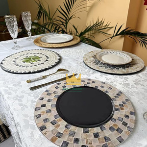 Cargador de plato de servir de madreperla plateado para decoración de bodas y eventos de alta calidad y precio barato - Product Image 4