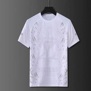 เสื้อยืดกีฬาผู้ชายขายดีประจำปี 2023 ระบายอากาศได้ดี ป้องกันรอยยับ แห้งเร็ว ผลิตจากผ้าฝ้าย/ใยไผ่ แบบถัก กระชับรูปทรง - Product Image 2