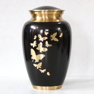 Urnes de crémation en laiton de haute qualité avec oiseaux urne de crémation gravée urne de cendres en métal pour cendres humaines fournitures funéraires - Product Image 1