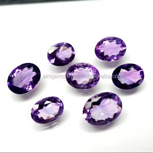 Piedra preciosa de amatista natural, tamaño personalizado, forma Ovalada para hacer joyas, amatista semipreciosa, piedra de corte facetado, regalo para ella - Product Image 1