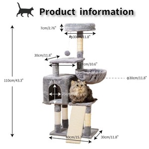 थोक आधुनिक बिल्ली के पेड़ मखमल कपड़े e0 ग्रेड पार्टिबोर्ड प्राकृतिक सिसल खरोंच पोस्ट पर्यावरण के अनुकूल पालतू खेल फर्नीचर - Product Image 2