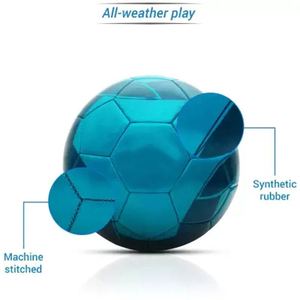 Ballon de football pliable fabriqué au Pakistan, haute rétention d'air, impression de logo personnalisée, cuir PU léger, cousu à la machine - Product Image 3