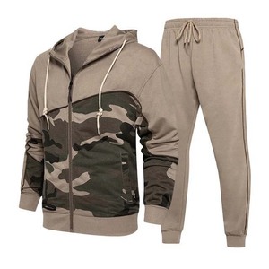 Ropa informal con diseño de logotipo personalizado para hombre, chándales con cremallera de camuflaje de alta calidad, 100% algodón, para gimnasio, Fitness, Invierno - Product Image 2
