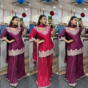 Conjunto de traje Salwar Kameez paquistaní bordado de primera calidad para ropa de fiesta de boda de mujer a precios mayoristas - Product Image 6