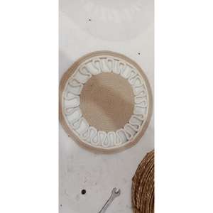 Modern Design <b>Jute</b> Round <b>Placemats</b> Eco-Friendly Floral Pattern Braided Customizable Table Mat for Home Use - Product Image 3