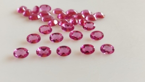 Piedra preciosa de cuarzo azul Forma ovalada 3X5mm Facetado Lab Grown Stones Jewelry Loose Brilliant Cut Multi Gems - Product Image 4