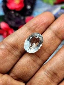 Mehrajudin Gems – Pierres précieuses naturelles ovales d'aigue-marine de qualité supérieure, faites à la main, pierre de naissance de mars, bleu ciel, super propres, 3-5 carats, cirées/huileées - Product Image 2