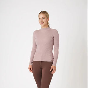 Suéteres elegantes ajustados a medida para mujer, estilo ecuestre reforzado transpirable, tela ligera y duradera, cómoda - Product Image 1