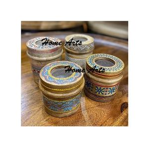 Set Of 4 Designer Dukhoon Burner Superior Quality Round Shape Incense <b>Bakhoor</b> <b>Oud</b> Burner At Acceptable Price - Product Image 1