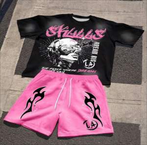 Ensemble short d'été 2 pièces pour hommes Streetwear avec short et t-shirt Ensemble short et t-shirt léger et respirant pour hommes à la mode. - Product Image 2