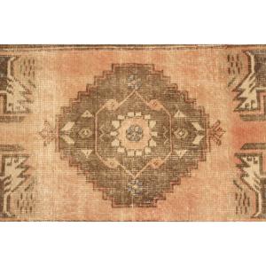 Tapis turc vintage 1,5x3,4 pieds, petit tapis, tapis à imprimé animal brun - Product Image 5