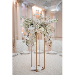 Diseño de hoja Color dorado Mesa Decoración Centros de mesa Calidad exclusiva Tamaño personalizado Decoración DE BODA Centros de mesa a granel - Product Image 5