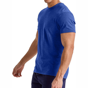 Meilleure vente T-shirt en coton Hip Hop T-shirts unis pour l'impression de logo personnalisé T-shirts en coton épais grande taille pour hommes - Product Image 4