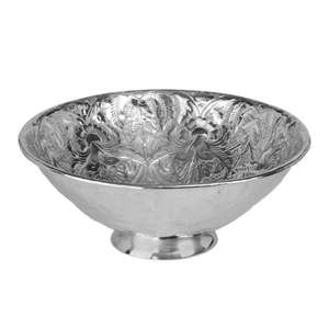 Frutero Moderno con Pedestal, Diseño Grabado, Estilo Americano, Tazón de Metal para Servir Alimentos y Platos, Artículos para Eventos - Product Image 1