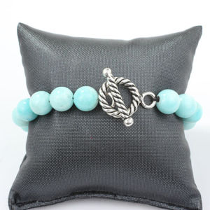 925 Sterling <b>Silver</b> Men's <b>Bracelet</b> with Amazonite Natural Stone Crystal <b>Bracelets</b> & <b>Bangles</b> - Product Image 4