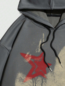 Sweat à capuche imprimé personnalisé vintage pour hommes respirant confortable coton polaire/polyester pull fermeture éclair hiver style brodé - Product Image 2