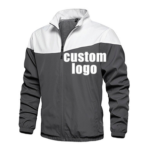 เสื้อแจ็คเก็ตกันลมมีซิปสำหรับผู้ชายฤดูใบไม้ร่วงและฤดูหนาวโลโก้ออกแบบได้ตามต้องการ - Product Image 1